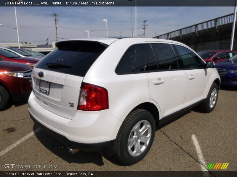 White Platinum / Medium Light Stone 2014 Ford Edge SEL AWD