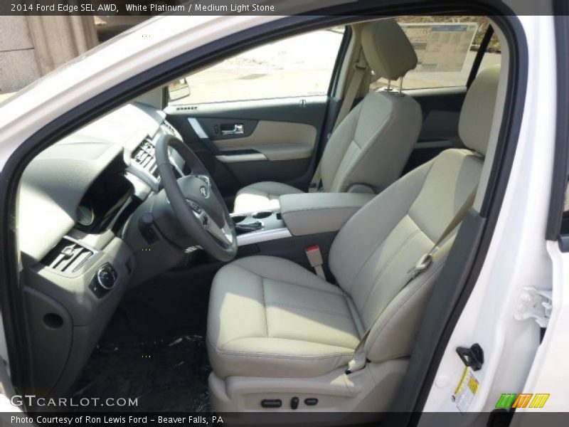 White Platinum / Medium Light Stone 2014 Ford Edge SEL AWD