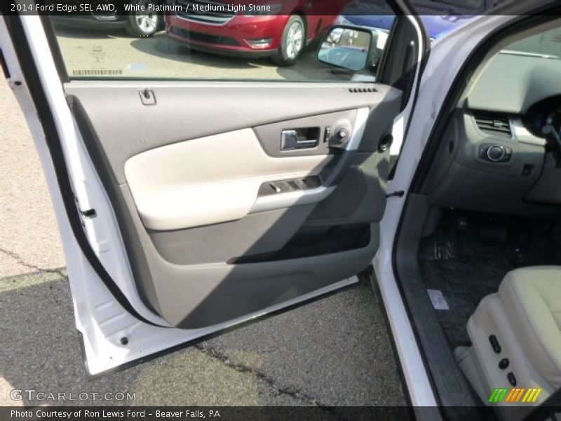 White Platinum / Medium Light Stone 2014 Ford Edge SEL AWD
