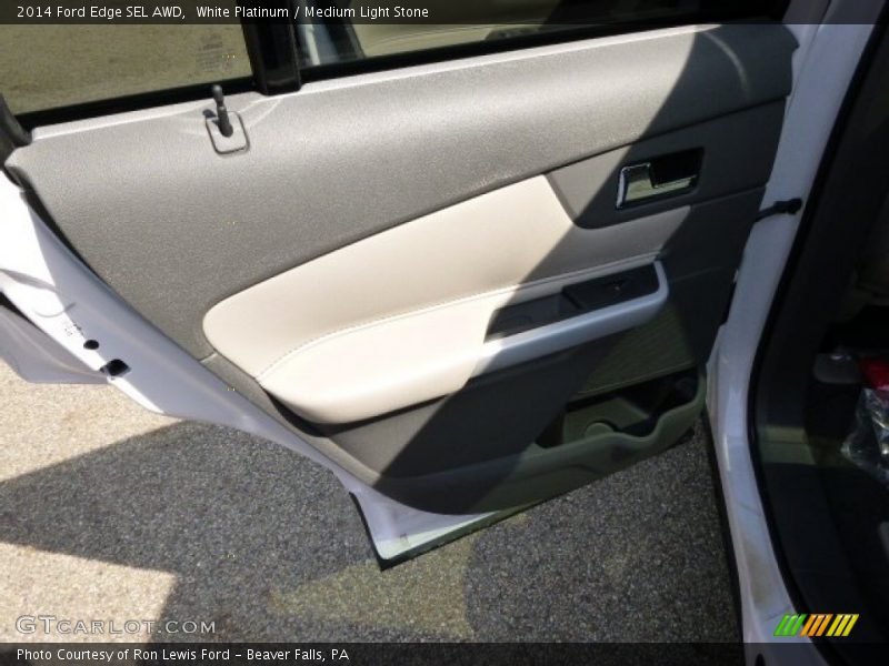 White Platinum / Medium Light Stone 2014 Ford Edge SEL AWD