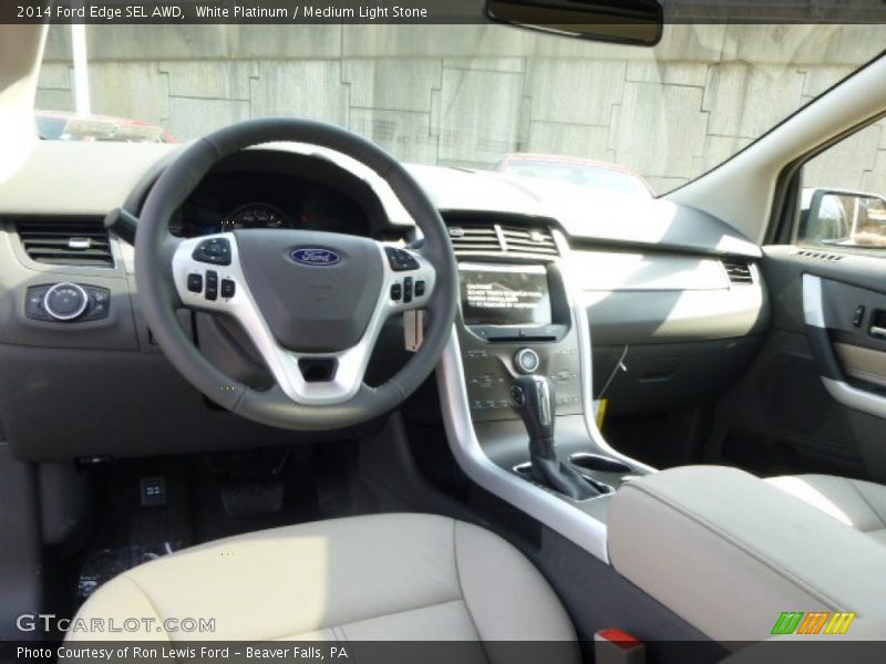 White Platinum / Medium Light Stone 2014 Ford Edge SEL AWD