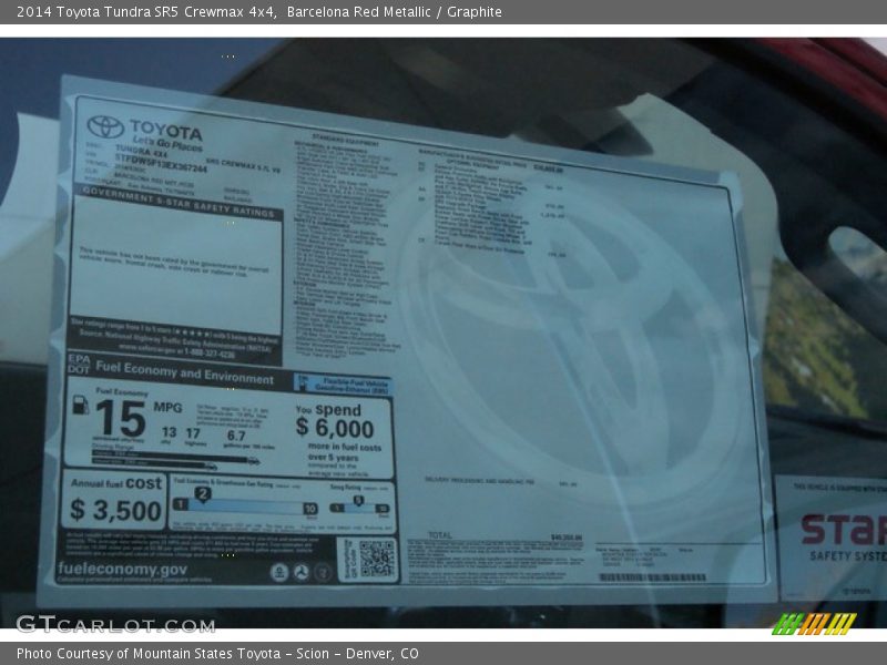 Barcelona Red Metallic / Graphite 2014 Toyota Tundra SR5 Crewmax 4x4