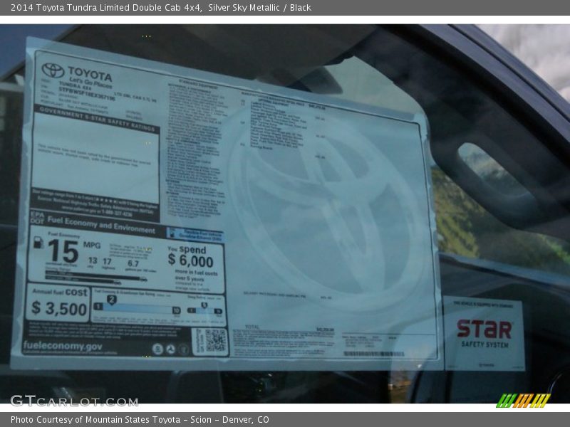  2014 Tundra Limited Double Cab 4x4 Window Sticker