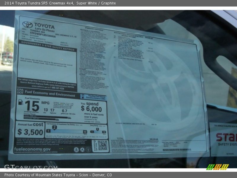 Super White / Graphite 2014 Toyota Tundra SR5 Crewmax 4x4