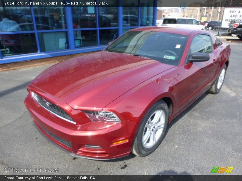 Ruby Red / Charcoal Black 2014 Ford Mustang V6 Coupe