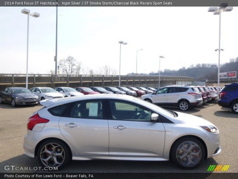 Ingot Silver / ST Smoke Storm/Charcoal Black Recaro Sport Seats 2014 Ford Focus ST Hatchback