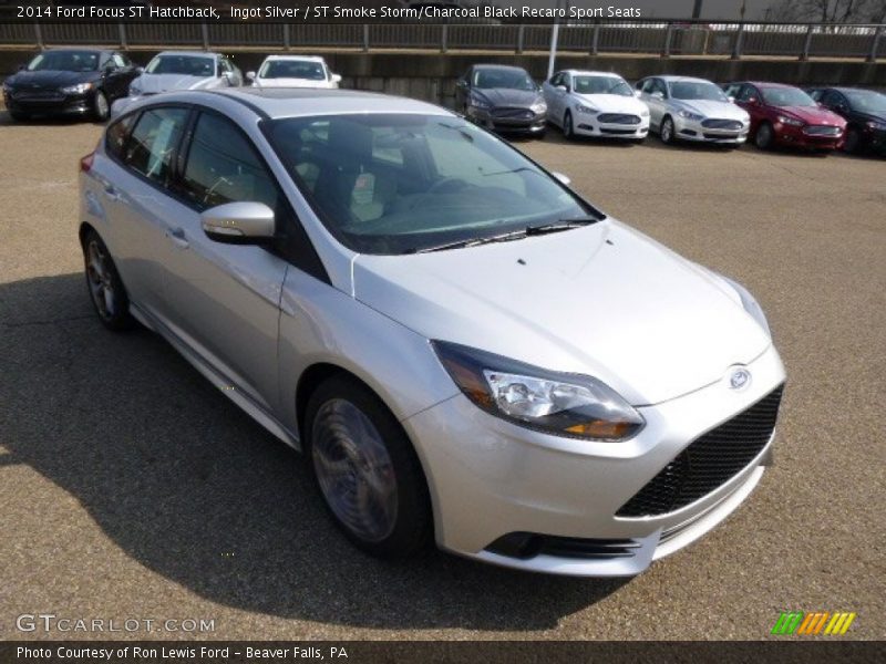 Ingot Silver / ST Smoke Storm/Charcoal Black Recaro Sport Seats 2014 Ford Focus ST Hatchback