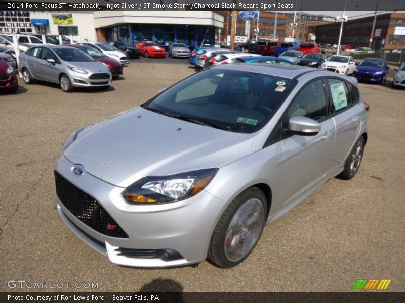 Ingot Silver / ST Smoke Storm/Charcoal Black Recaro Sport Seats 2014 Ford Focus ST Hatchback