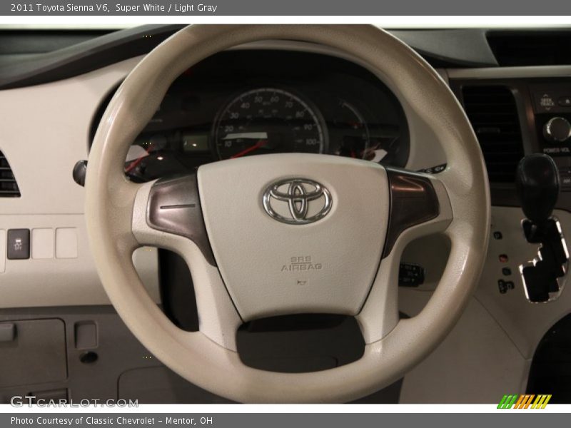 Super White / Light Gray 2011 Toyota Sienna V6