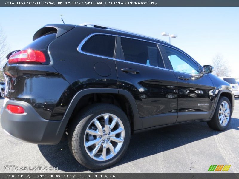Brilliant Black Crystal Pearl / Iceland - Black/Iceland Gray 2014 Jeep Cherokee Limited