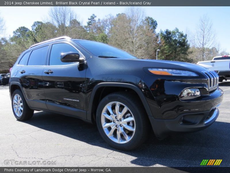 Brilliant Black Crystal Pearl / Iceland - Black/Iceland Gray 2014 Jeep Cherokee Limited