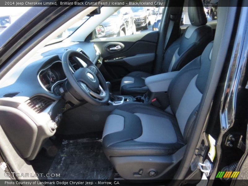 Brilliant Black Crystal Pearl / Iceland - Black/Iceland Gray 2014 Jeep Cherokee Limited
