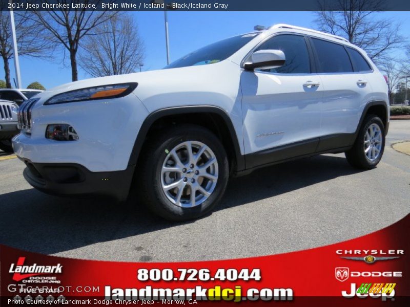 Bright White / Iceland - Black/Iceland Gray 2014 Jeep Cherokee Latitude