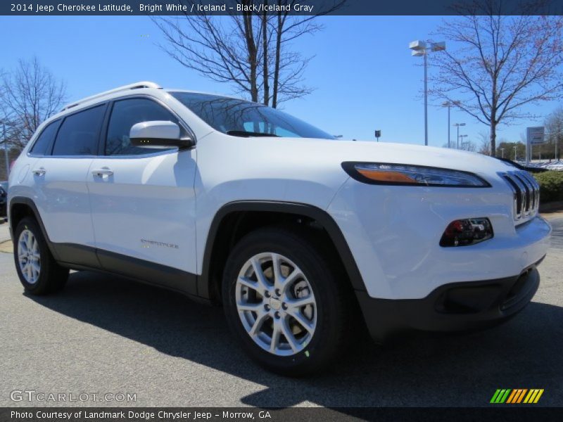 Bright White / Iceland - Black/Iceland Gray 2014 Jeep Cherokee Latitude