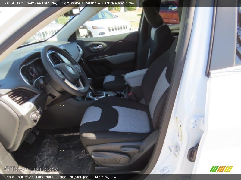 Bright White / Iceland - Black/Iceland Gray 2014 Jeep Cherokee Latitude