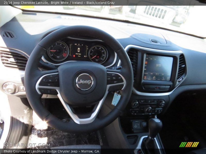Bright White / Iceland - Black/Iceland Gray 2014 Jeep Cherokee Latitude