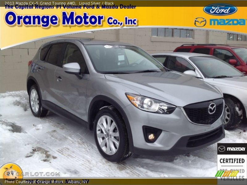 Liquid Silver / Black 2013 Mazda CX-5 Grand Touring AWD