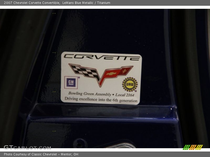 LeMans Blue Metallic / Titanium 2007 Chevrolet Corvette Convertible