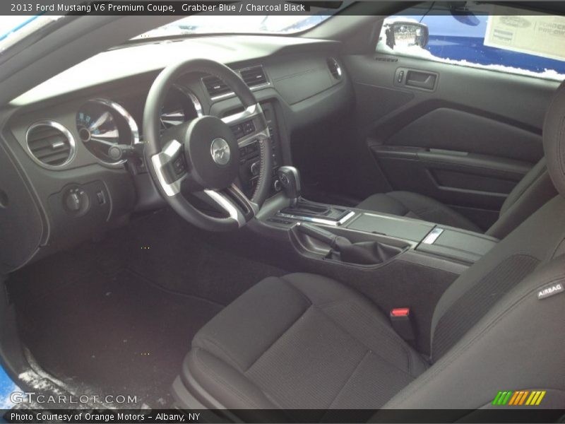 Grabber Blue / Charcoal Black 2013 Ford Mustang V6 Premium Coupe