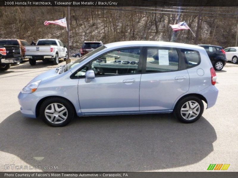 Tidewater Blue Metallic / Black/Grey 2008 Honda Fit Hatchback