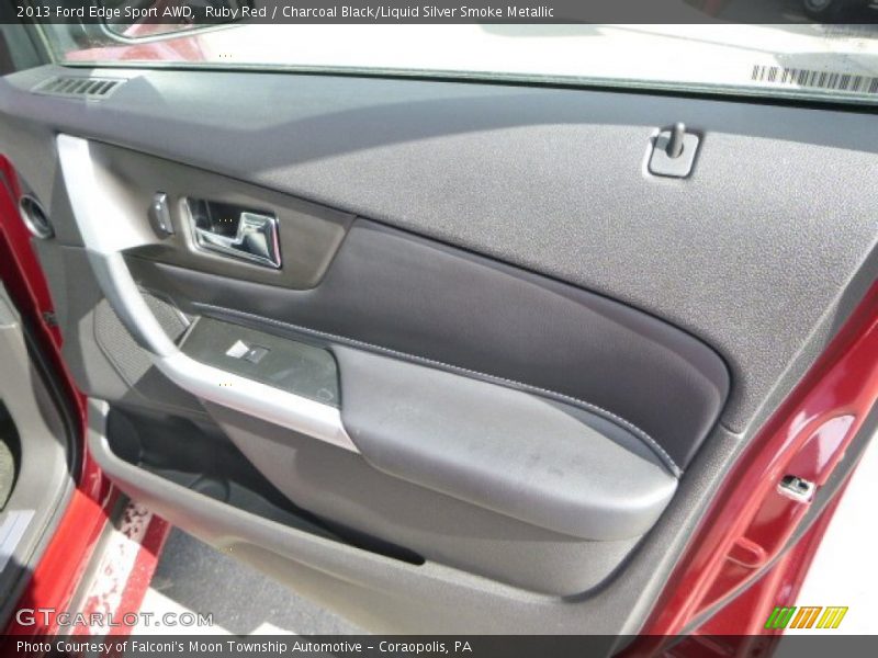 Ruby Red / Charcoal Black/Liquid Silver Smoke Metallic 2013 Ford Edge Sport AWD