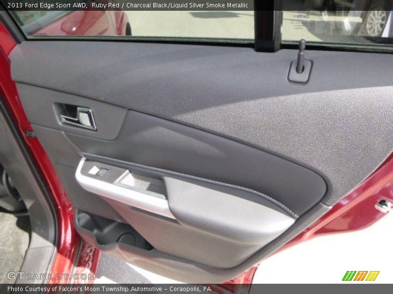 Ruby Red / Charcoal Black/Liquid Silver Smoke Metallic 2013 Ford Edge Sport AWD