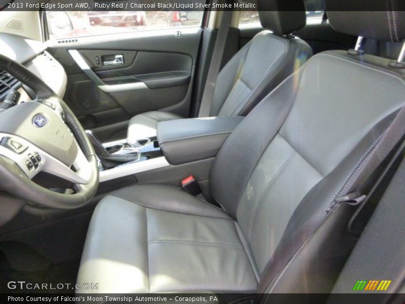 Ruby Red / Charcoal Black/Liquid Silver Smoke Metallic 2013 Ford Edge Sport AWD