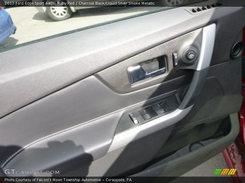Ruby Red / Charcoal Black/Liquid Silver Smoke Metallic 2013 Ford Edge Sport AWD