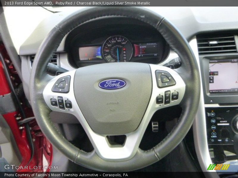 Ruby Red / Charcoal Black/Liquid Silver Smoke Metallic 2013 Ford Edge Sport AWD