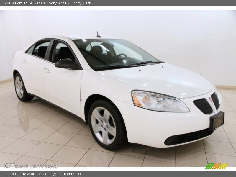 Ivory White / Ebony Black 2008 Pontiac G6 Sedan