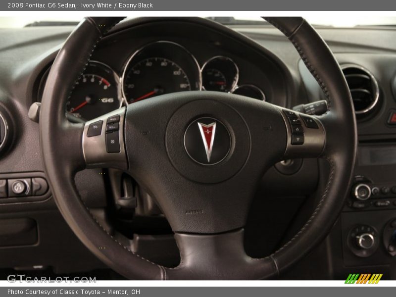 Ivory White / Ebony Black 2008 Pontiac G6 Sedan