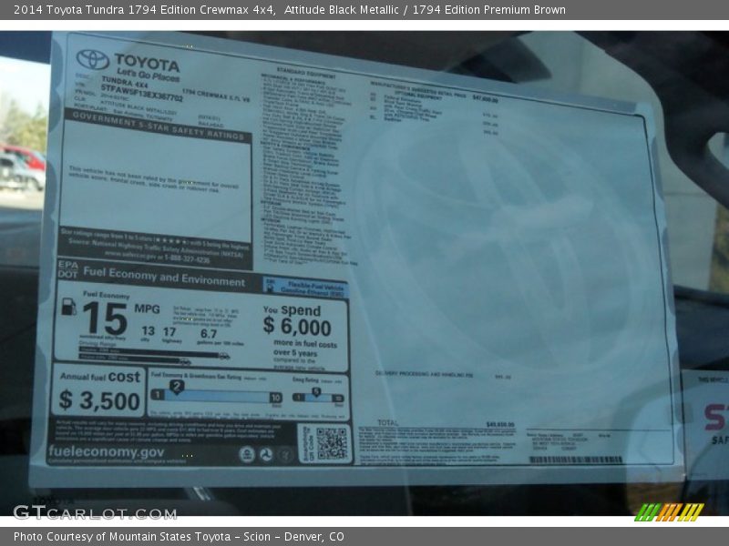 Attitude Black Metallic / 1794 Edition Premium Brown 2014 Toyota Tundra 1794 Edition Crewmax 4x4