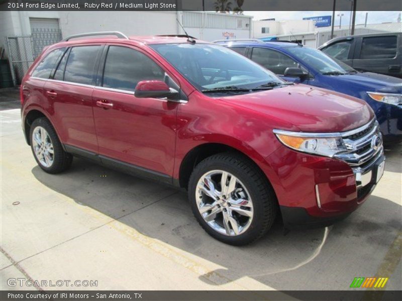 Ruby Red / Medium Light Stone 2014 Ford Edge Limited