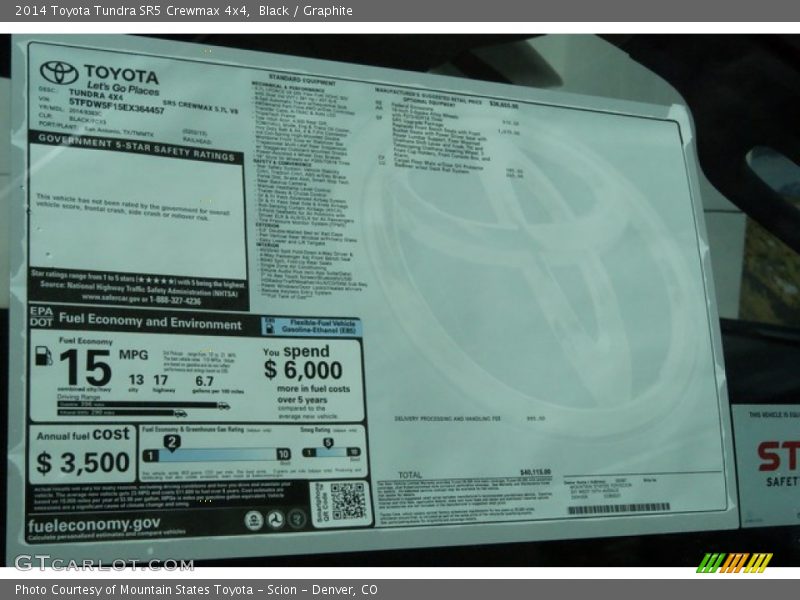 Black / Graphite 2014 Toyota Tundra SR5 Crewmax 4x4