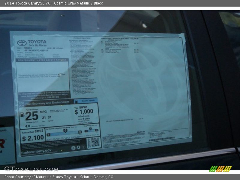 Cosmic Gray Metallic / Black 2014 Toyota Camry SE V6