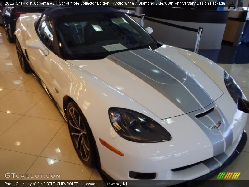 Arctic White / Diamond Blue/60th Anniversary Design Package 2013 Chevrolet Corvette 427 Convertible Collector Edition