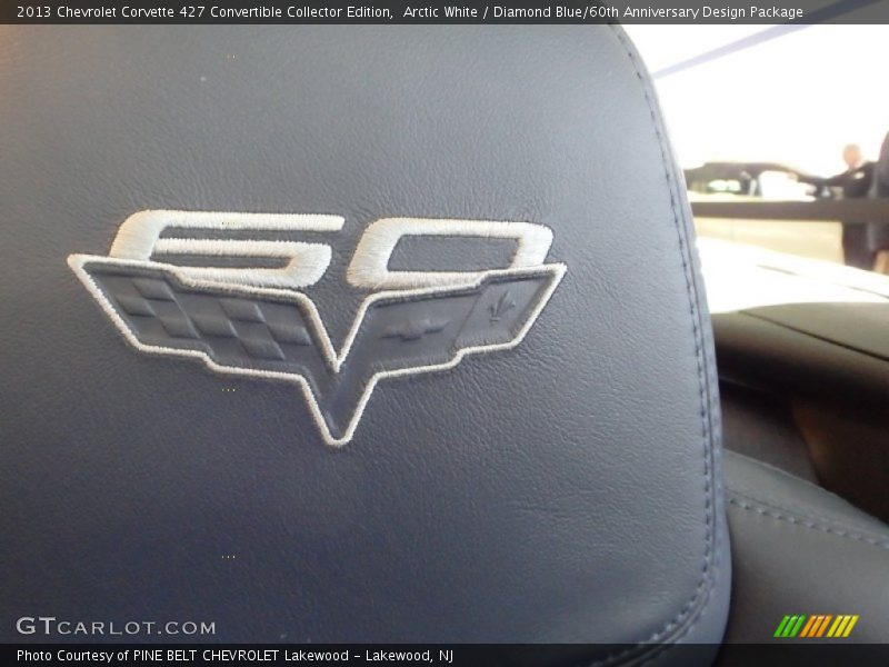 Arctic White / Diamond Blue/60th Anniversary Design Package 2013 Chevrolet Corvette 427 Convertible Collector Edition