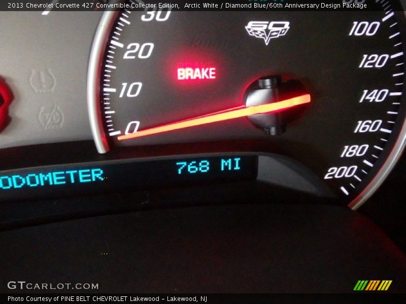 Arctic White / Diamond Blue/60th Anniversary Design Package 2013 Chevrolet Corvette 427 Convertible Collector Edition