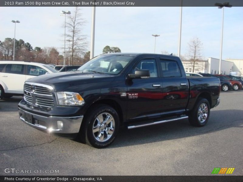 True Blue Pearl / Black/Diesel Gray 2013 Ram 1500 Big Horn Crew Cab