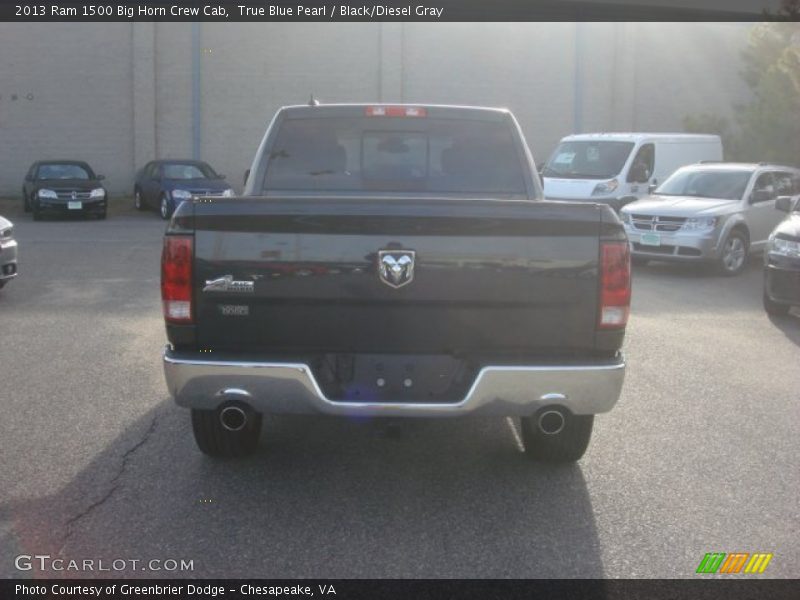 True Blue Pearl / Black/Diesel Gray 2013 Ram 1500 Big Horn Crew Cab