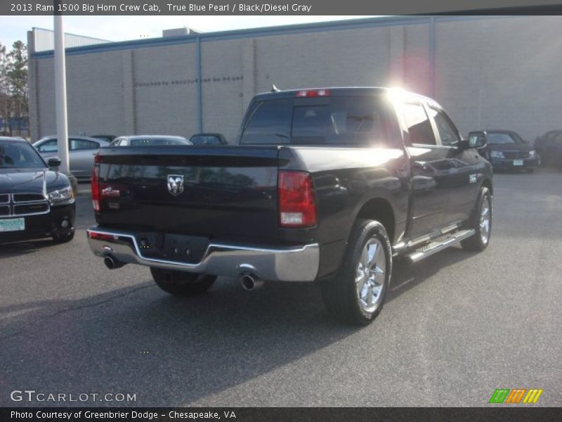 True Blue Pearl / Black/Diesel Gray 2013 Ram 1500 Big Horn Crew Cab