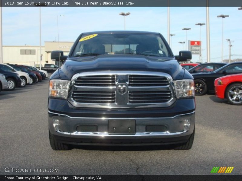 True Blue Pearl / Black/Diesel Gray 2013 Ram 1500 Big Horn Crew Cab