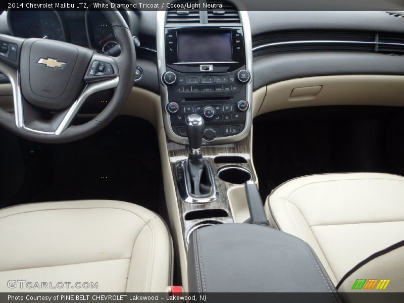 White Diamond Tricoat / Cocoa/Light Neutral 2014 Chevrolet Malibu LTZ