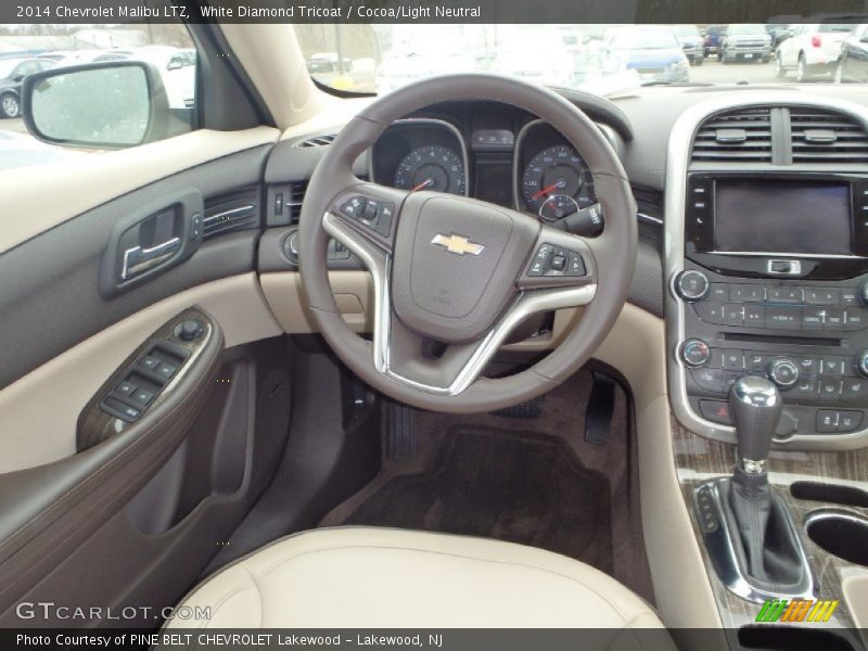 White Diamond Tricoat / Cocoa/Light Neutral 2014 Chevrolet Malibu LTZ