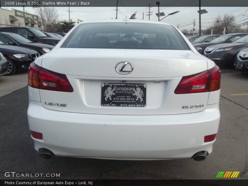 Starfire White Pearl / Black 2008 Lexus IS 250