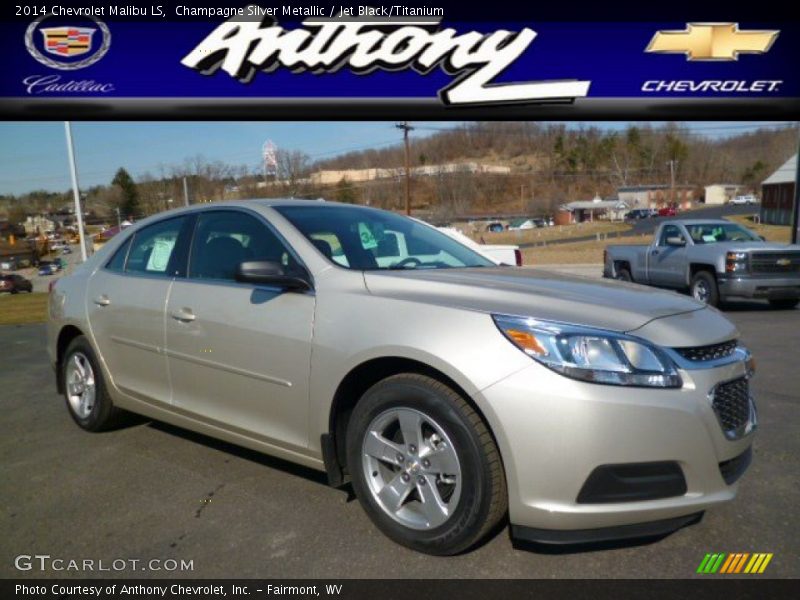 Champagne Silver Metallic / Jet Black/Titanium 2014 Chevrolet Malibu LS