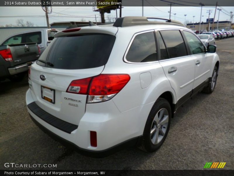 Satin White Pearl / Saddle Brown 2014 Subaru Outback 2.5i Limited