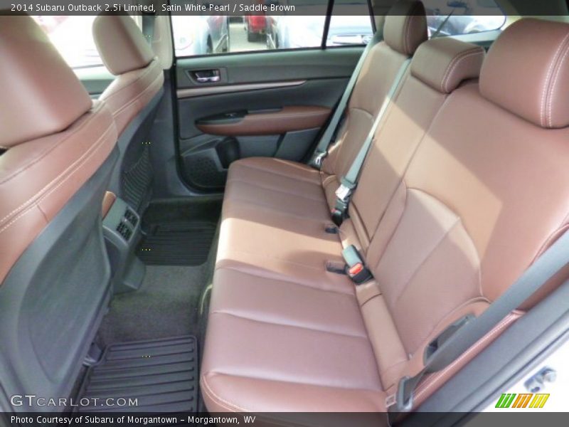 Satin White Pearl / Saddle Brown 2014 Subaru Outback 2.5i Limited