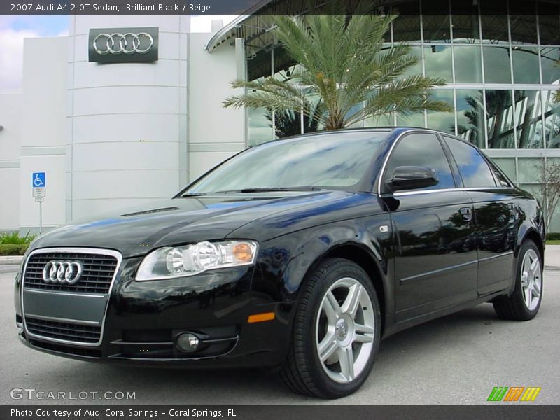 Brilliant Black / Beige 2007 Audi A4 2.0T Sedan