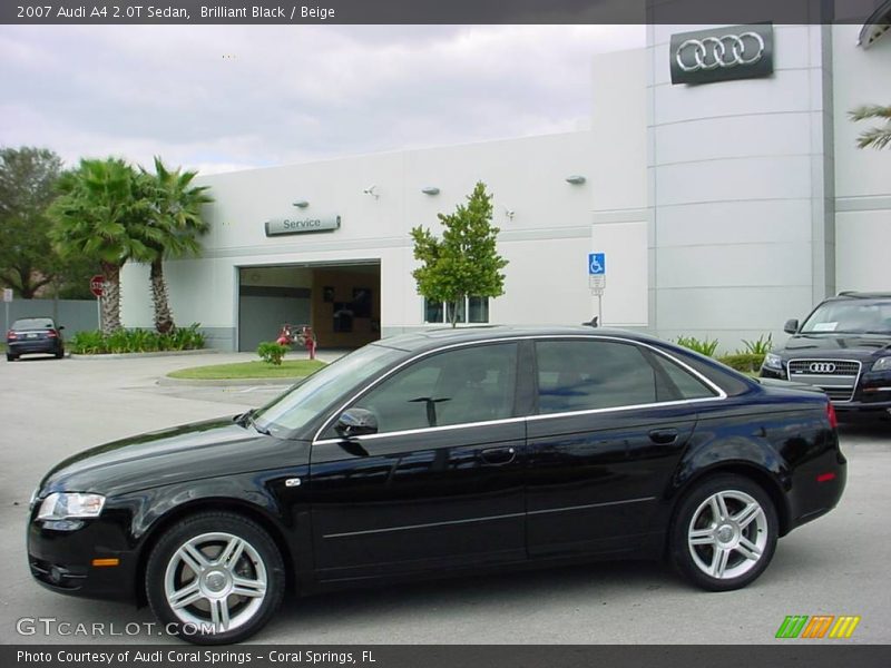 Brilliant Black / Beige 2007 Audi A4 2.0T Sedan